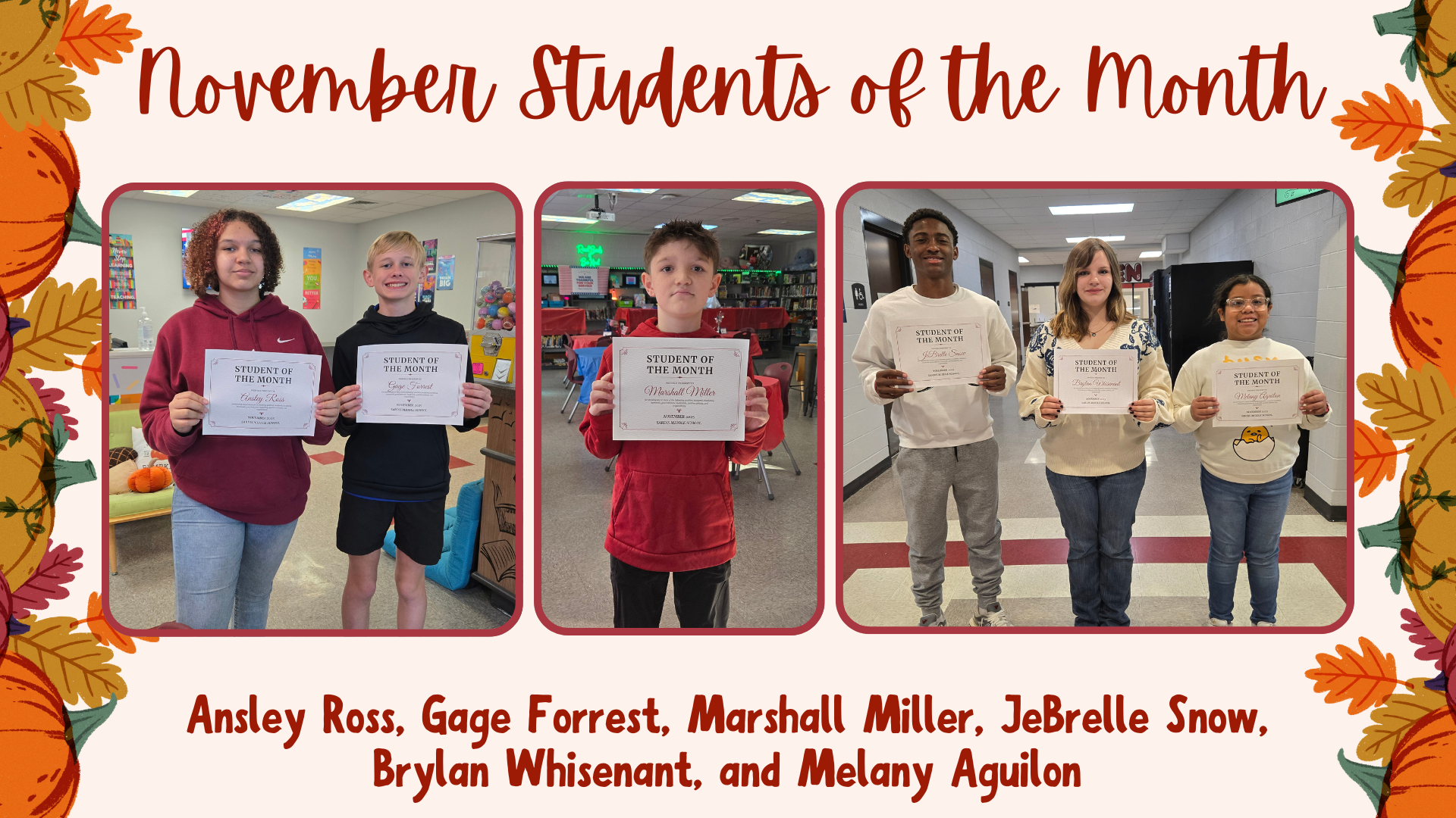 November Students of the Month